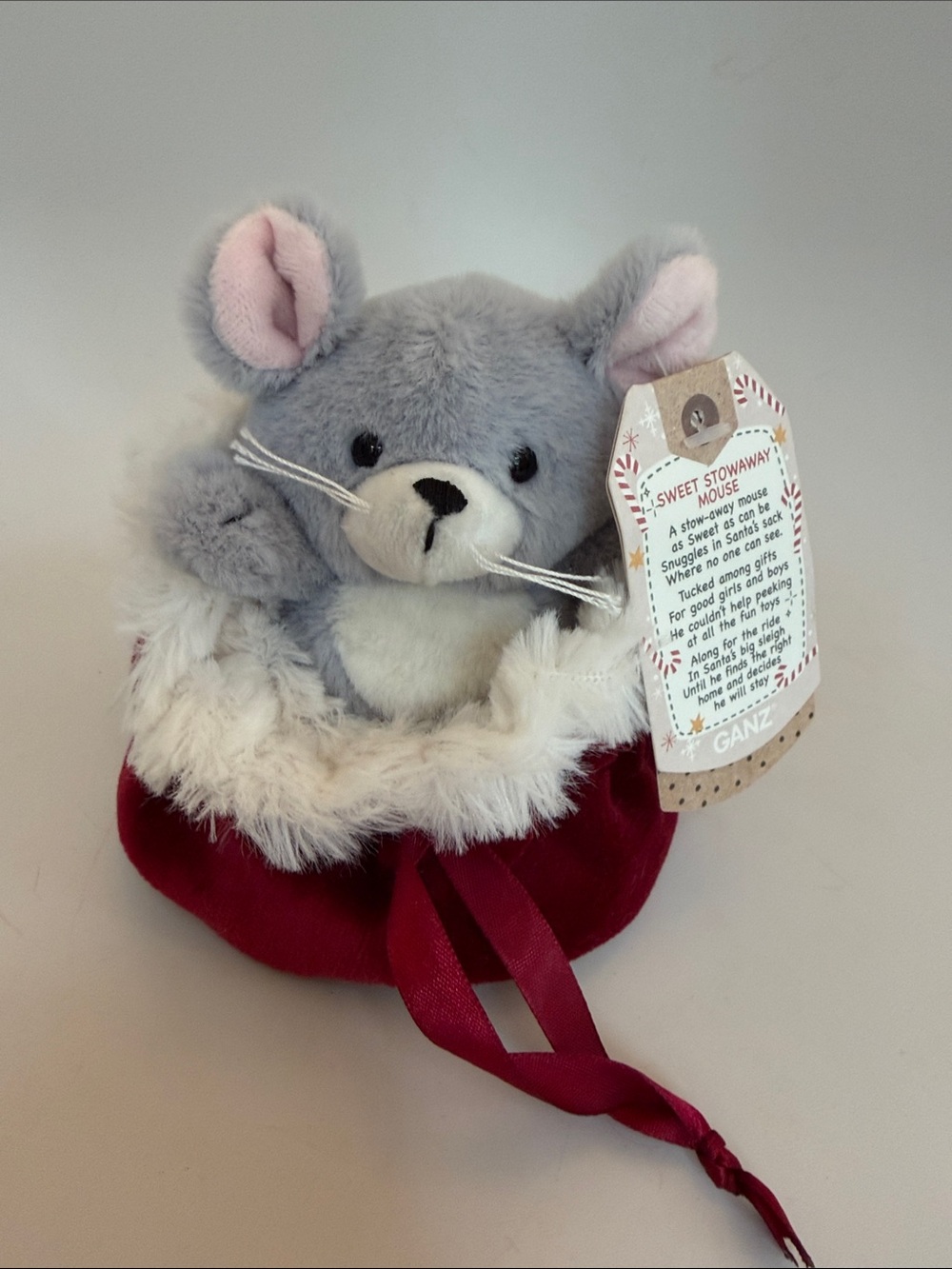New Ganz Sweet Stowaway Cute Mouse Plush Decor